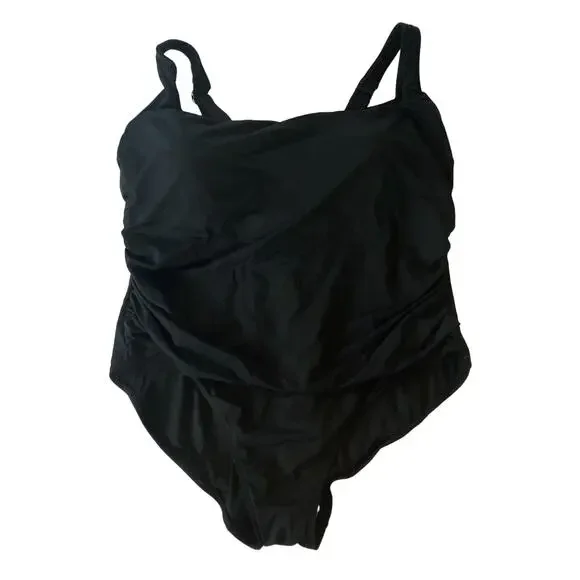 Anne Cole Classic Square Neck One-Piece black 16W - Picture 1 of 11